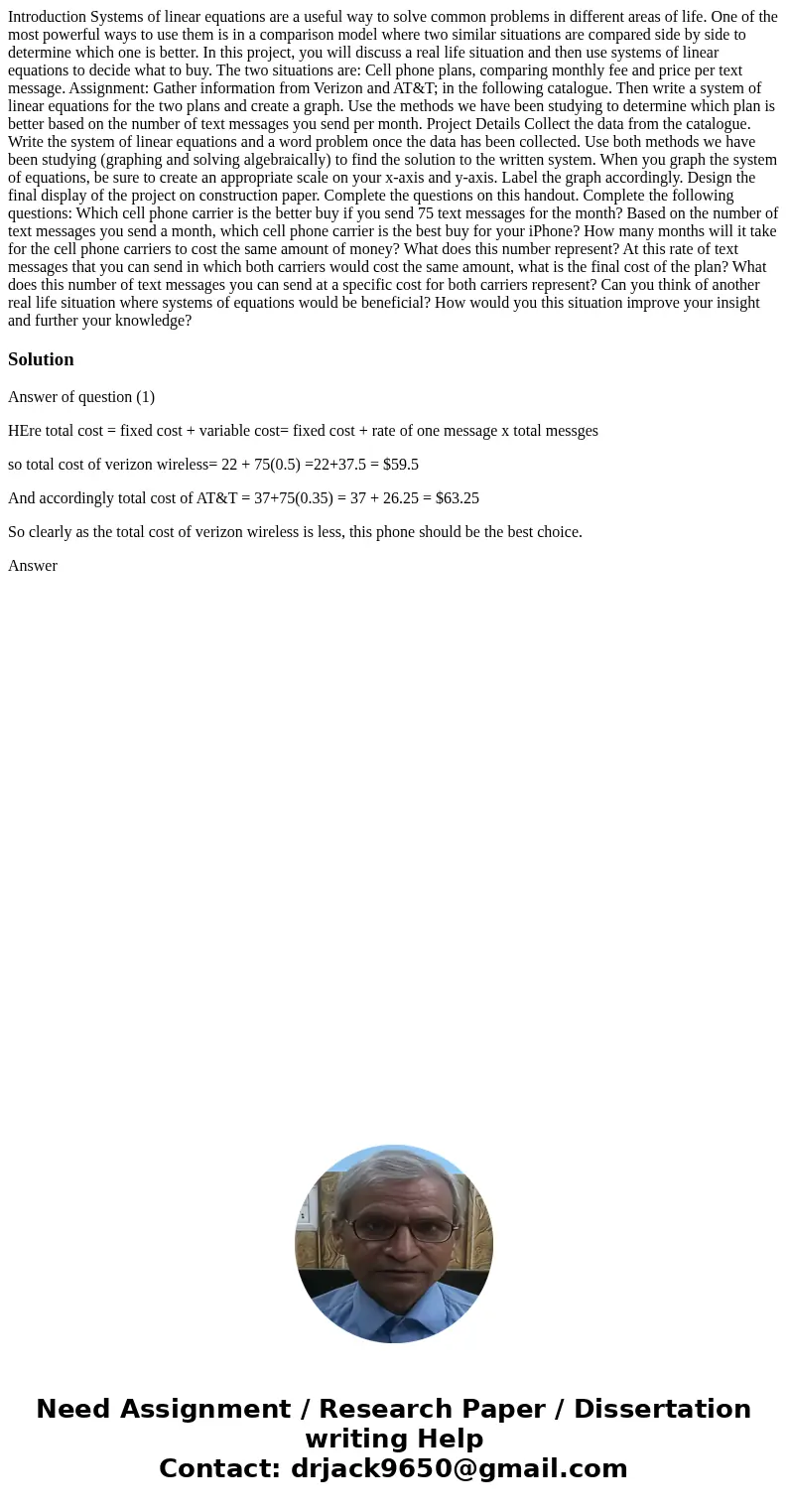 Introduction Systems of linear equations are a useful way to solve common problems in different areas of life. One of the most powerful ways to use them is in   Introduction Systems of linear equations are a useful way to solve common problems in different areas of life. One of the most powerful ways to use them is in