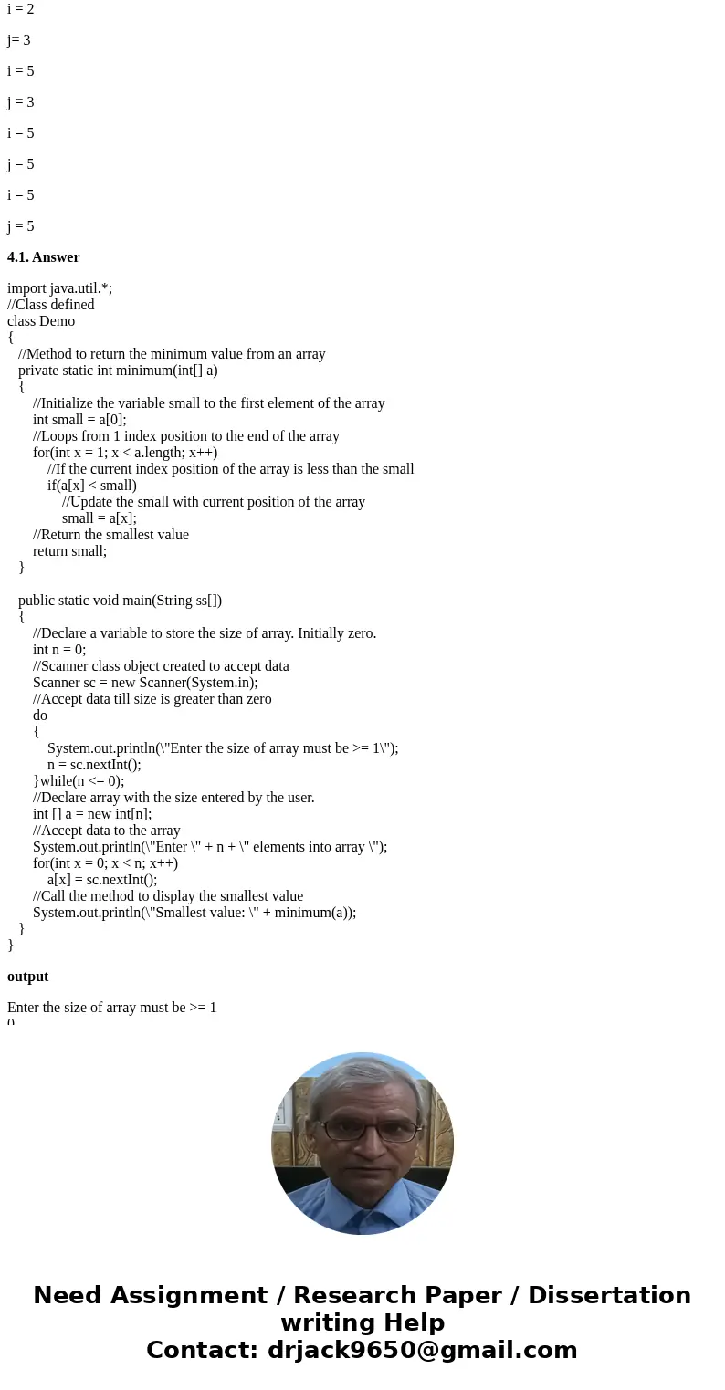 JAVA 2.2 Show the value of x after this statement: double x = 1/2; i = j= i = j= i = j = i = j = i = j = (20 points) 4.1. (15 points) Write the body of this met JAVA 2.2 Show the value of x after this statement: double x = 1/2; i = j= i = j= i = j = i = j = i = j = (20 points) 4.1. (15 points) Write the body of this met