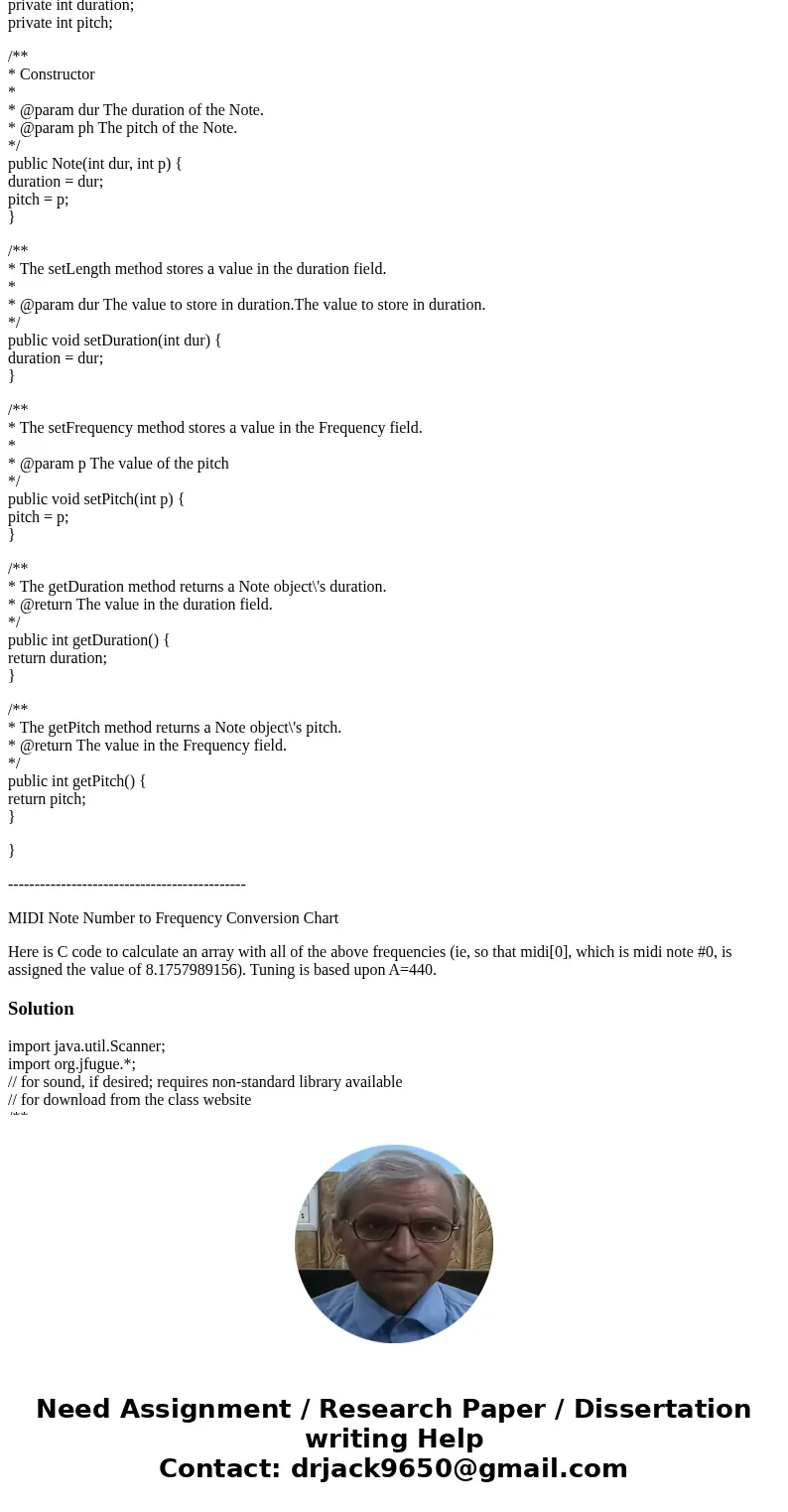 JAVA HELP: Write a Java class to represent a musical note using a simplified version of the conventions of standard Western music. An instance of your class sho