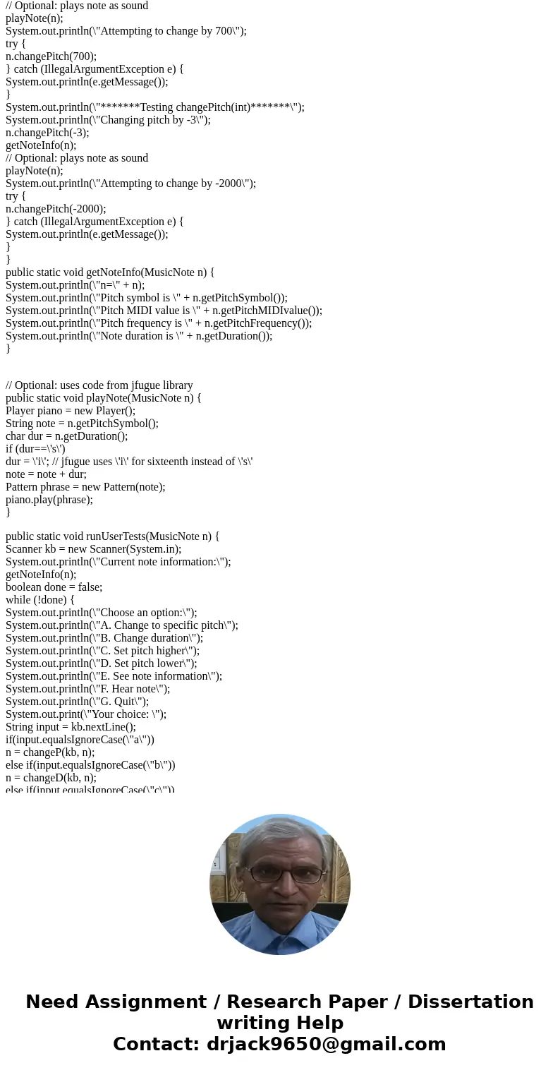 JAVA HELP: Write a Java class to represent a musical note using a simplified version of the conventions of standard Western music. An instance of your class sho