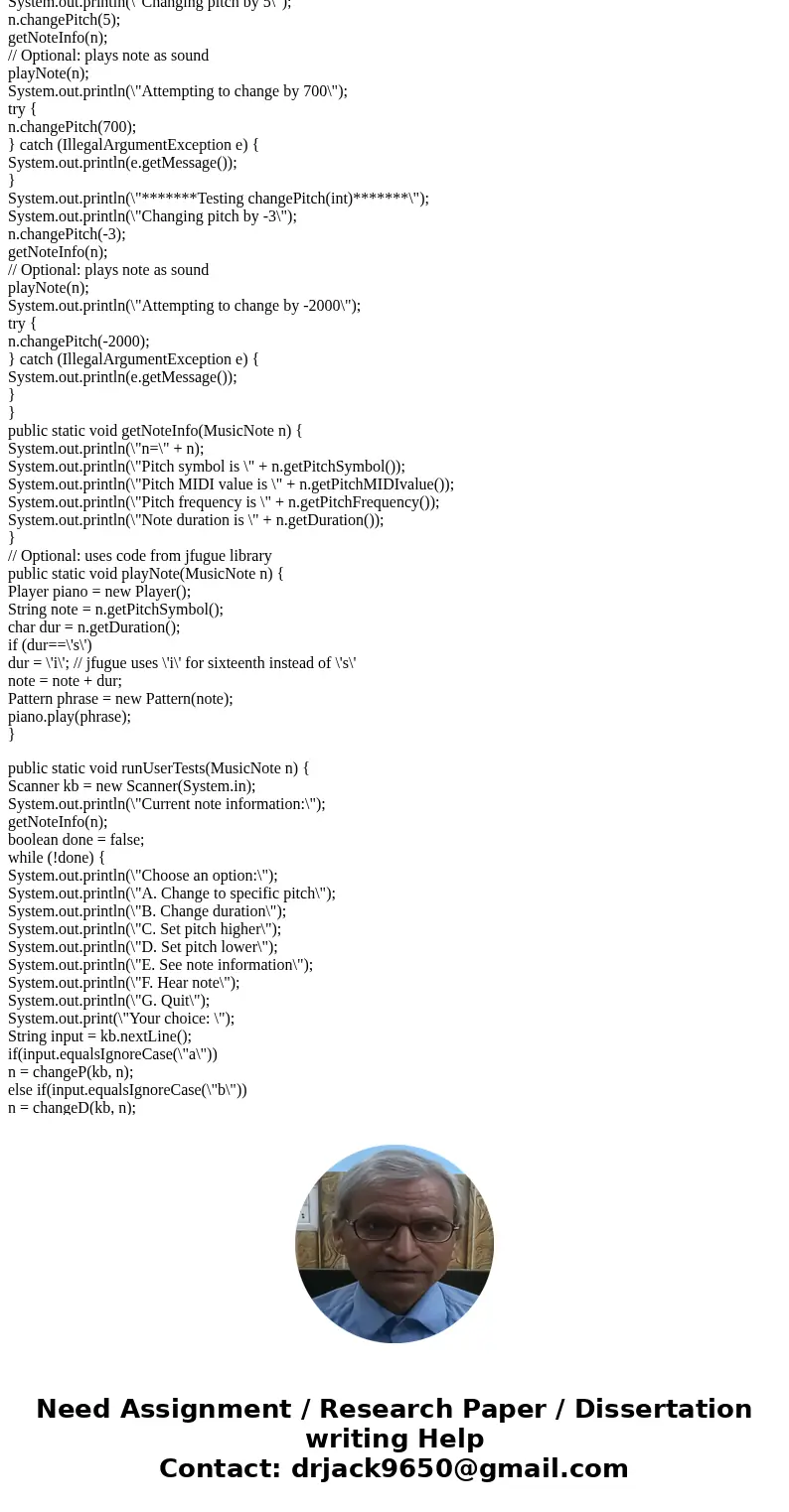 JAVE HELP: Write a Java class to represent a musical note using a simplified version of the conventions of standard Western music. An instance of your class sho JAVE HELP: Write a Java class to represent a musical note using a simplified version of the conventions of standard Western music. An instance of your class sho