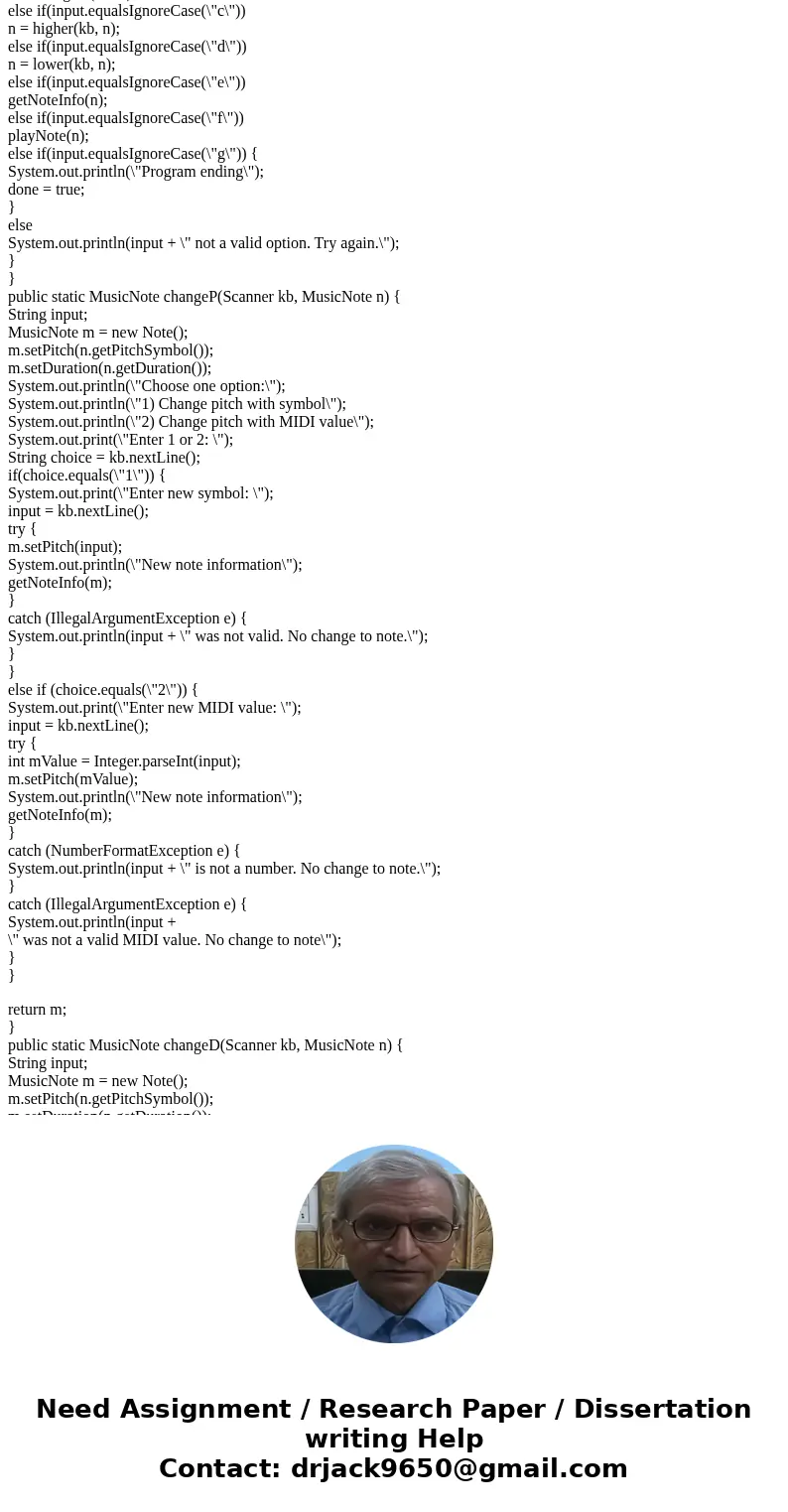 JAVE HELP: Write a Java class to represent a musical note using a simplified version of the conventions of standard Western music. An instance of your class sho JAVE HELP: Write a Java class to represent a musical note using a simplified version of the conventions of standard Western music. An instance of your class sho