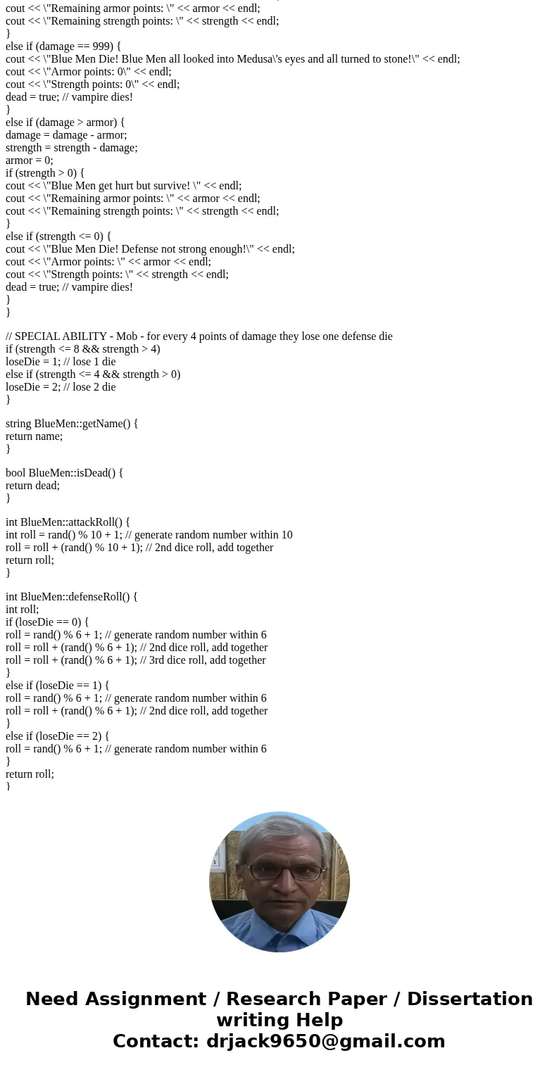 Language: C++ Original Question: http://www.chegg.com/homework-help/questions-and-answers/project-using-c-create-simple-class-hierarchy-basis-fantasy-combat-gam Language: C++ Original Question: http://www.chegg.com/homework-help/questions-and-answers/project-using-c-create-simple-class-hierarchy-basis-fantasy-combat-gam