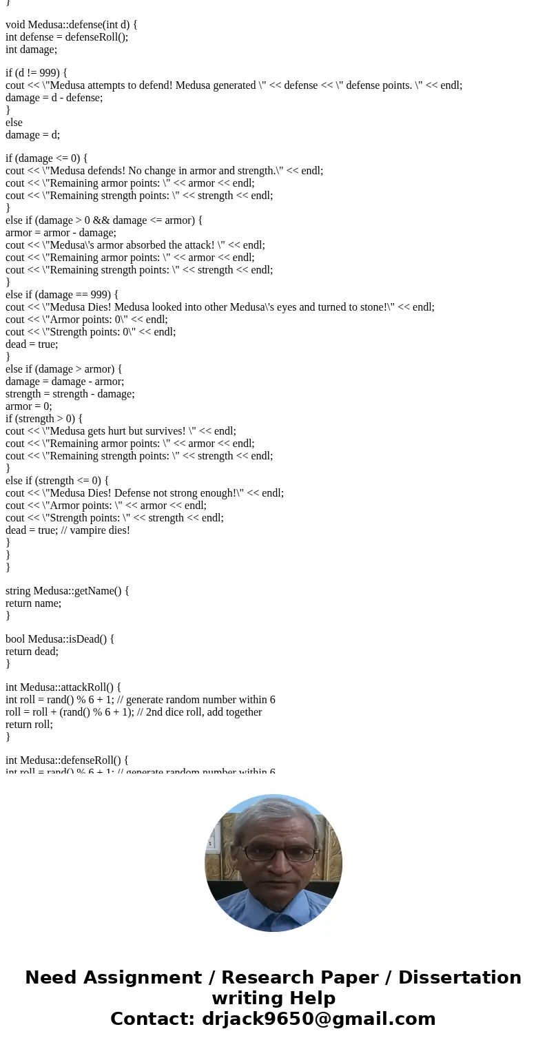 Language: C++ Original Question: http://www.chegg.com/homework-help/questions-and-answers/project-using-c-create-simple-class-hierarchy-basis-fantasy-combat-gam Language: C++ Original Question: http://www.chegg.com/homework-help/questions-and-answers/project-using-c-create-simple-class-hierarchy-basis-fantasy-combat-gam