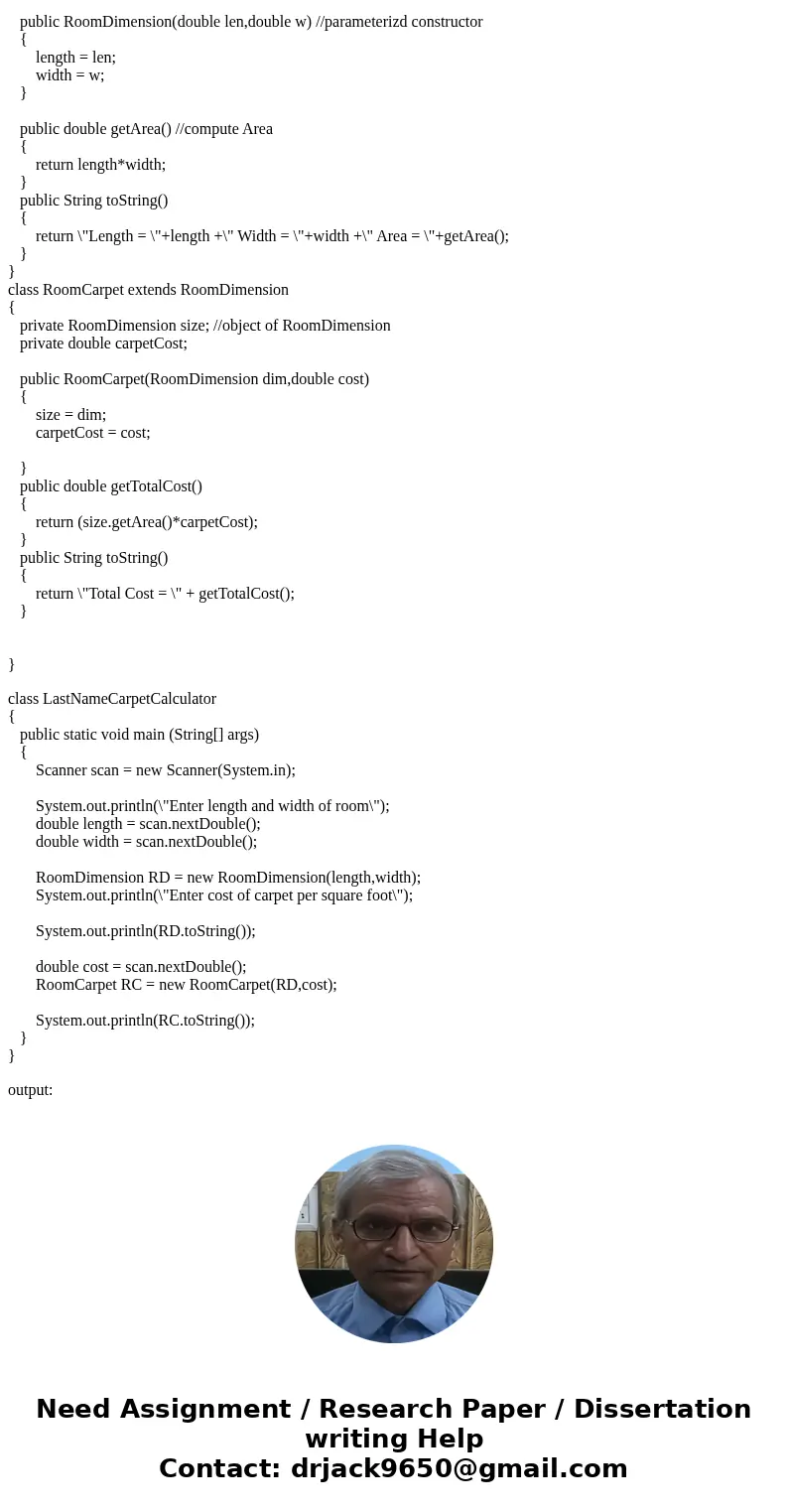 LANGUAGE: JAVA Create a New Java Project called YourLastNameCarpetCalculator. The Westfield Carpet Company has asked you to write an application that calculates LANGUAGE: JAVA Create a New Java Project called YourLastNameCarpetCalculator. The Westfield Carpet Company has asked you to write an application that calculates