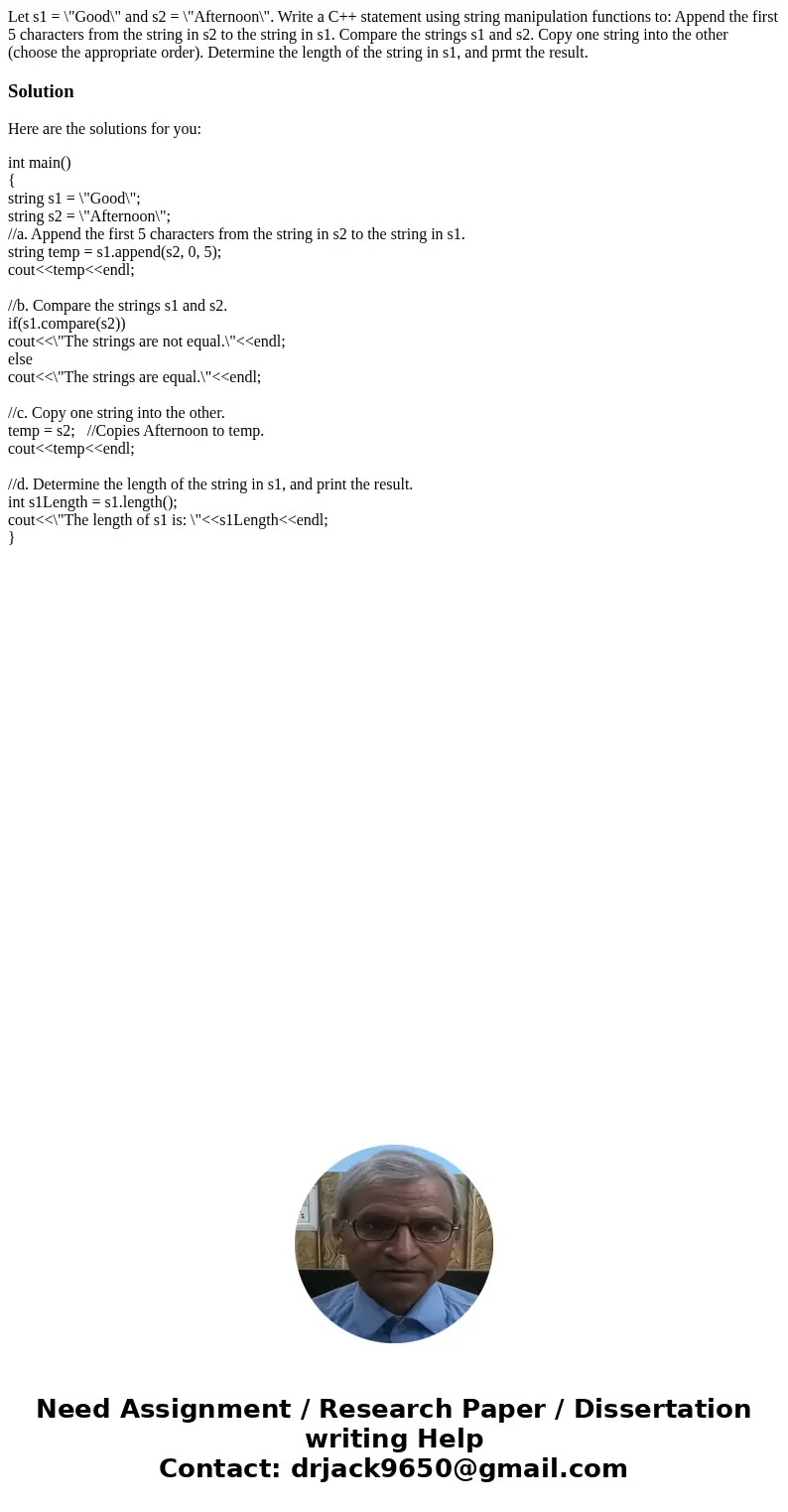 Let s1 = \  Let s1 = \