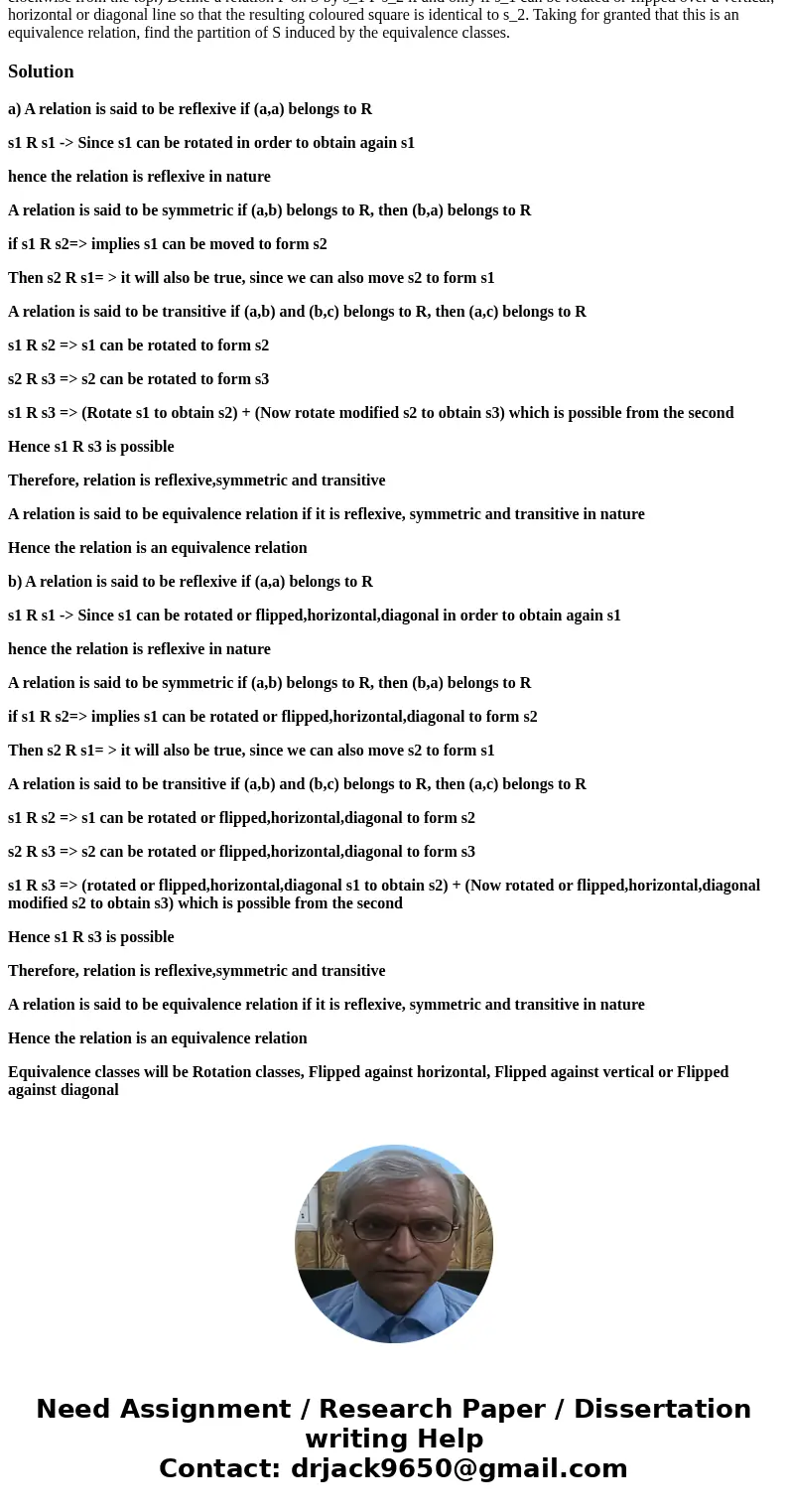 Let T be a square with each side having length 1 located in the plane so that the top side is parallel to the x-axis. Let S be the set of coloured squares obta  Let T be a square with each side having length 1 located in the plane so that the top side is parallel to the x-axis. Let S be the set of coloured squares obta