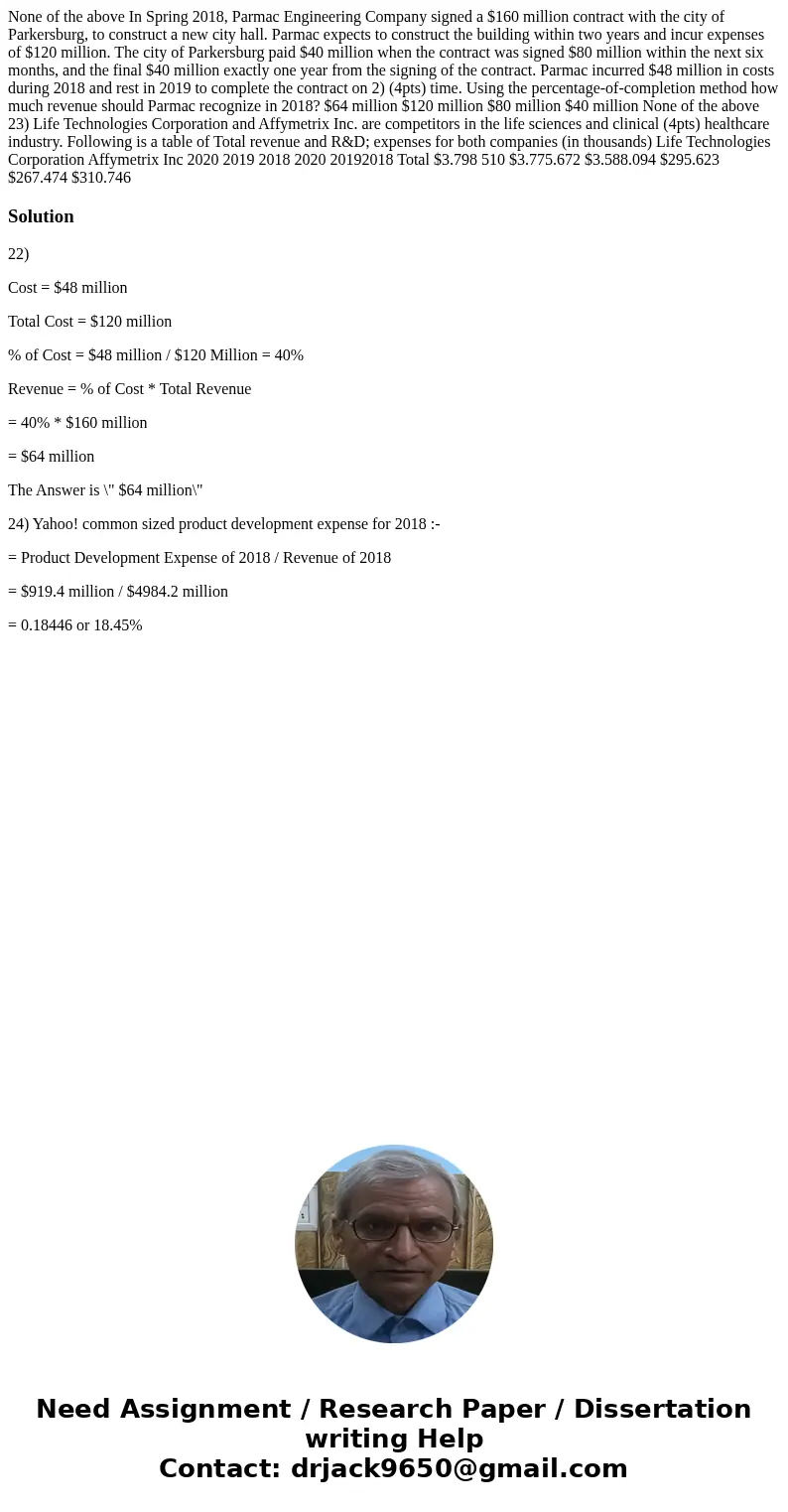 None of the above In Spring 2018, Parmac Engineering Company signed a $160 million contract with the city of Parkersburg, to construct a new city hall. Parmac   None of the above In Spring 2018, Parmac Engineering Company signed a $160 million contract with the city of Parkersburg, to construct a new city hall. Parmac