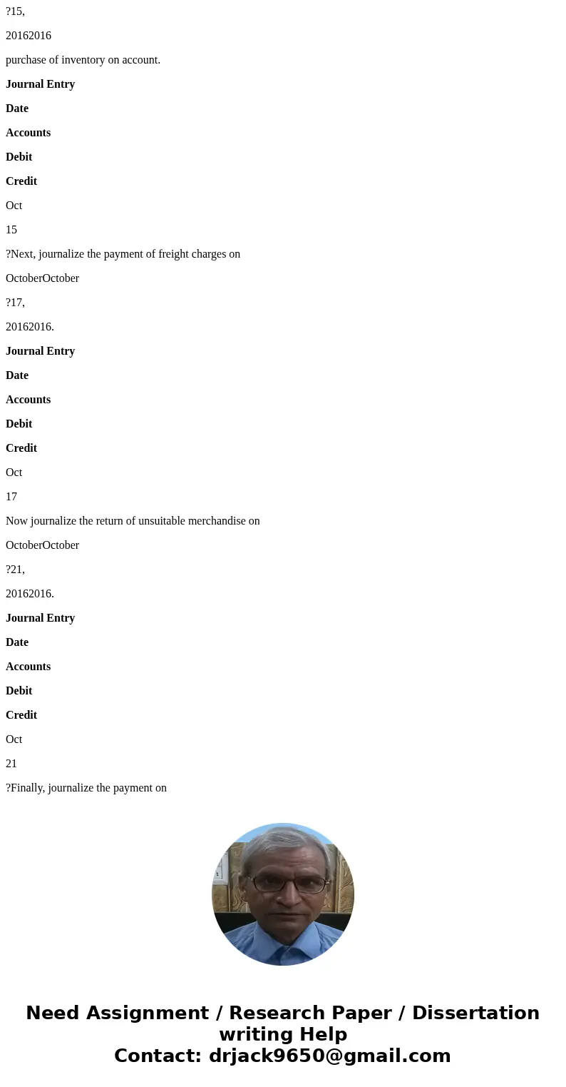 On OctoberOctober ?15, 20162016?, MartinMartin?\'s Department Store purchased $ 7 comma 100$7,100 of inventory on account from one of its suppliers. Terms were  On OctoberOctober ?15, 20162016?, MartinMartin?\'s Department Store purchased $ 7 comma 100$7,100 of inventory on account from one of its suppliers. Terms were