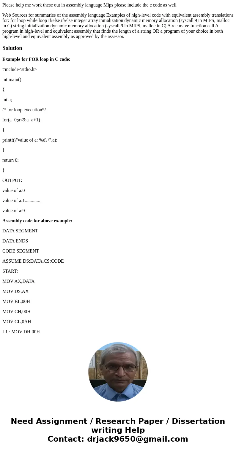 Please help me work these out in assembly language Mips please include the c code as well Web Sources for summaries of the assembly language Examples of high-le Please help me work these out in assembly language Mips please include the c code as well Web Sources for summaries of the assembly language Examples of high-le