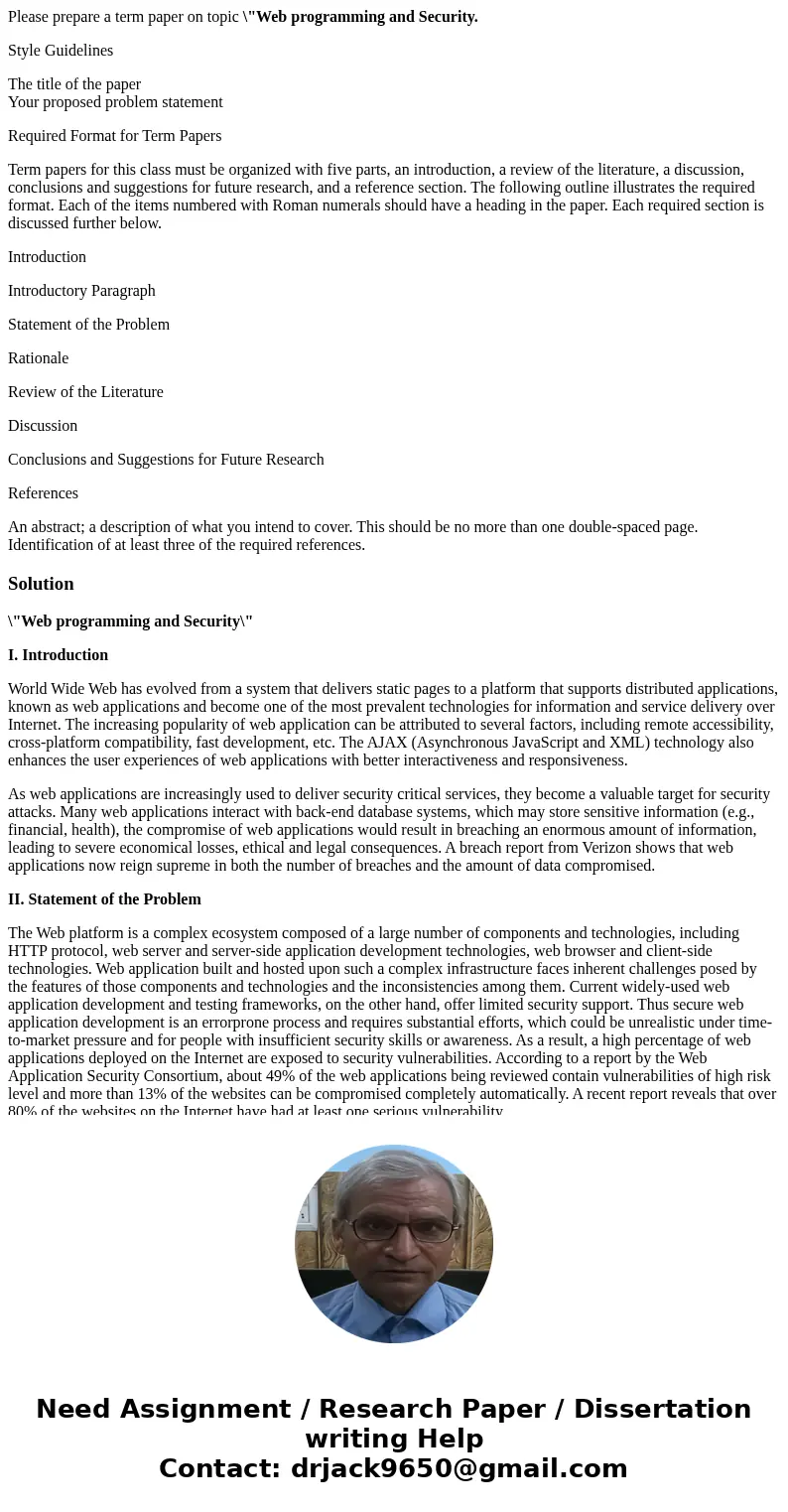 Please prepare a term paper on topic \