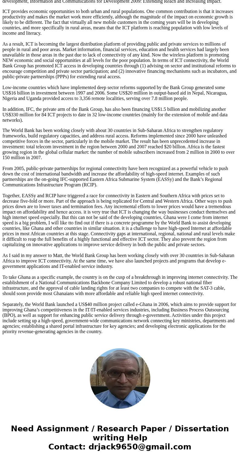 Please respond to the following statement with an original paragraph: The main technological challenge for providing internet in third world countries is findin Please respond to the following statement with an original paragraph: The main technological challenge for providing internet in third world countries is findin