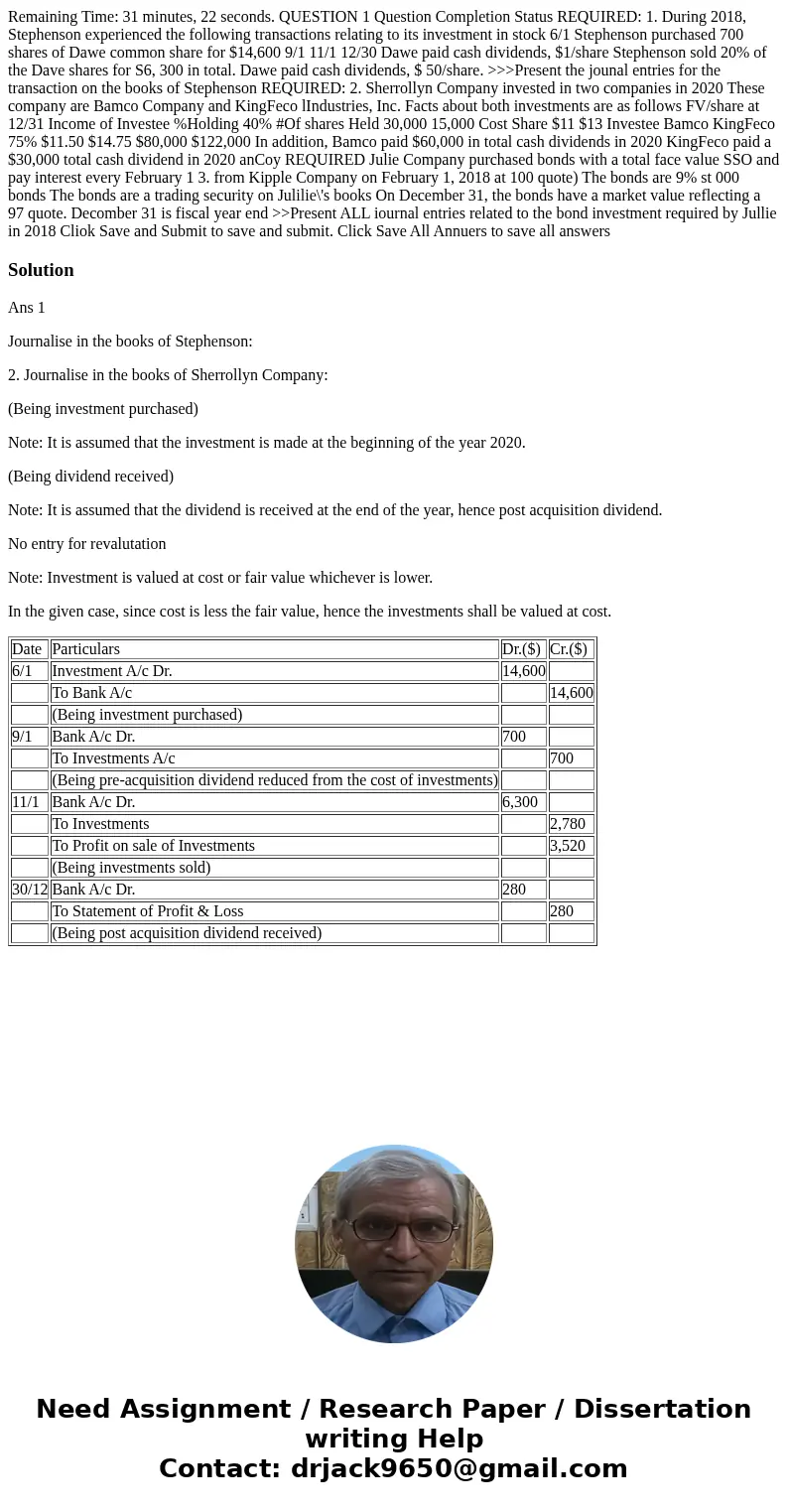 Remaining Time: 31 minutes, 22 seconds. QUESTION 1 Question Completion Status REQUIRED: 1. During 2018, Stephenson experienced the following transactions relat  Remaining Time: 31 minutes, 22 seconds. QUESTION 1 Question Completion Status REQUIRED: 1. During 2018, Stephenson experienced the following transactions relat