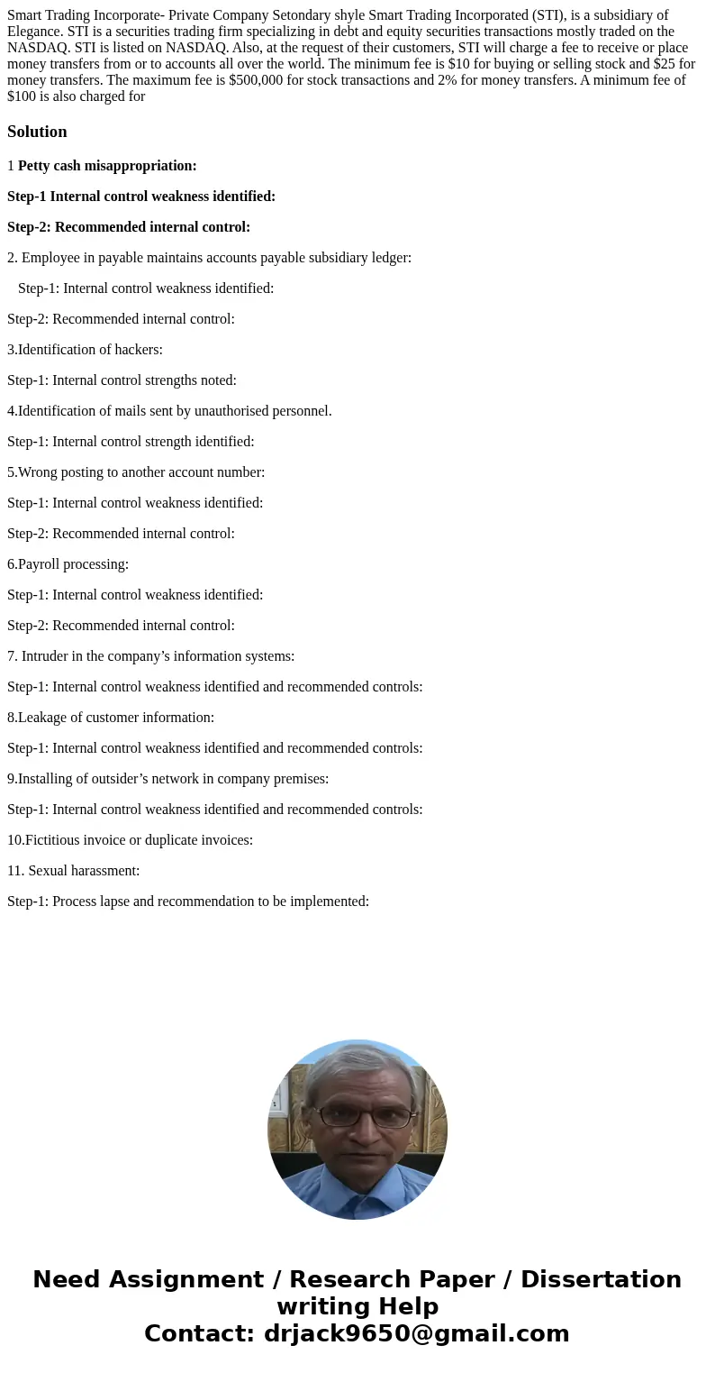Smart Trading Incorporate- Private Company Setondary shyle Smart Trading Incorporated (STI), is a subsidiary of Elegance. STI is a securities trading firm spec  Smart Trading Incorporate- Private Company Setondary shyle Smart Trading Incorporated (STI), is a subsidiary of Elegance. STI is a securities trading firm spec