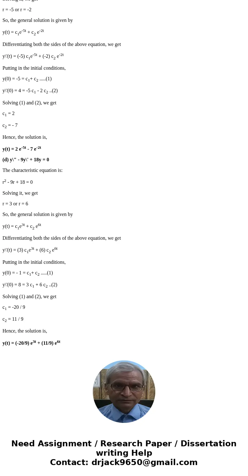 Solve the following IVPs.Solution(b) y\ Solve the following IVPs.Solution(b) y\