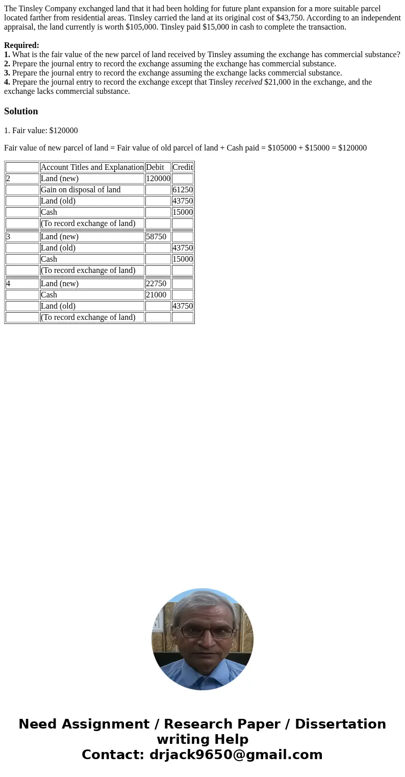 The Tinsley Company exchanged land that it had been holding for future plant expansion for a more suitable parcel located farther from residential areas. Tinsle The Tinsley Company exchanged land that it had been holding for future plant expansion for a more suitable parcel located farther from residential areas. Tinsle