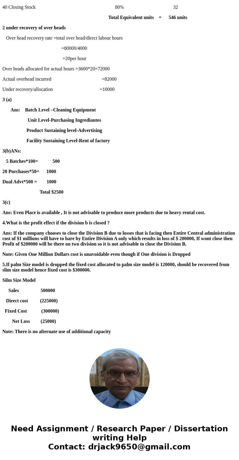  The White Flour Company mills wheat into flour. The equivalent units are measured in terms of tons of flour produced. At the beginning of the year, the mill co