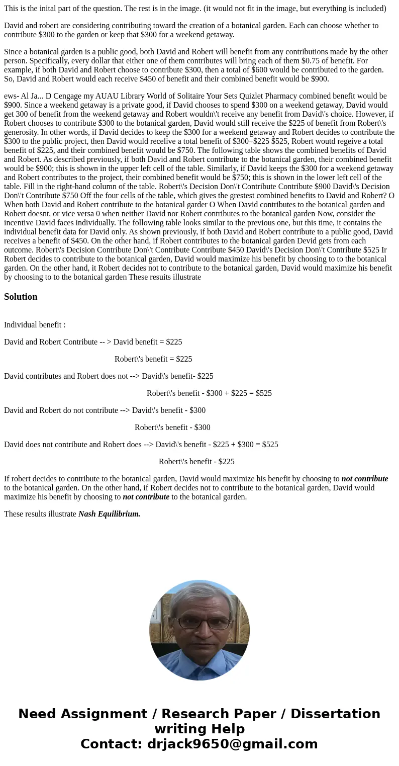 This is the inital part of the question. The rest is in the image. (it would not fit in the image, but everything is included) David and robert are considering  This is the inital part of the question. The rest is in the image. (it would not fit in the image, but everything is included) David and robert are considering