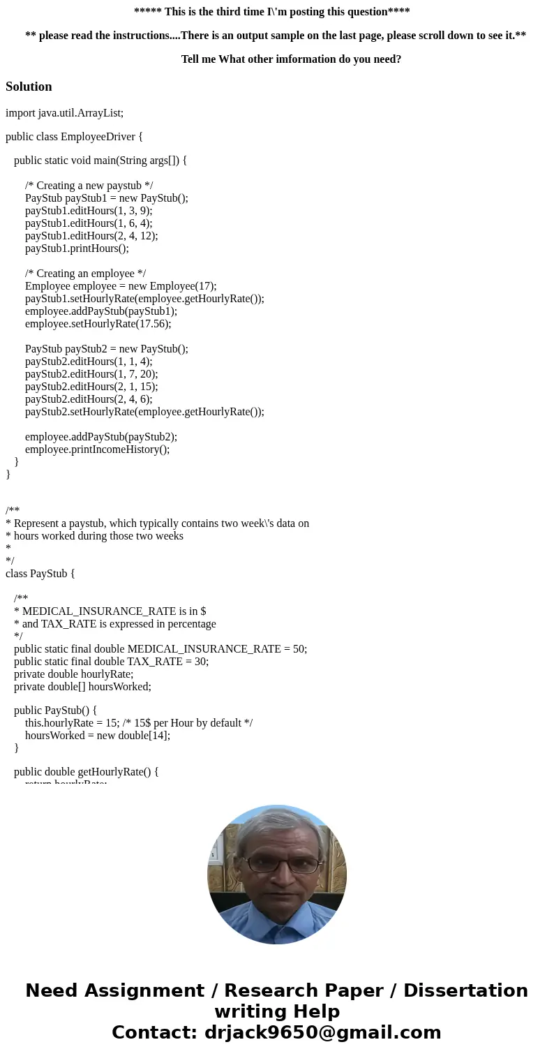 ***** This is the third time I\'m posting this question**** ** please read the instructions....There is an output sample on the last page, please scroll down t  ***** This is the third time I\'m posting this question**** ** please read the instructions....There is an output sample on the last page, please scroll down t