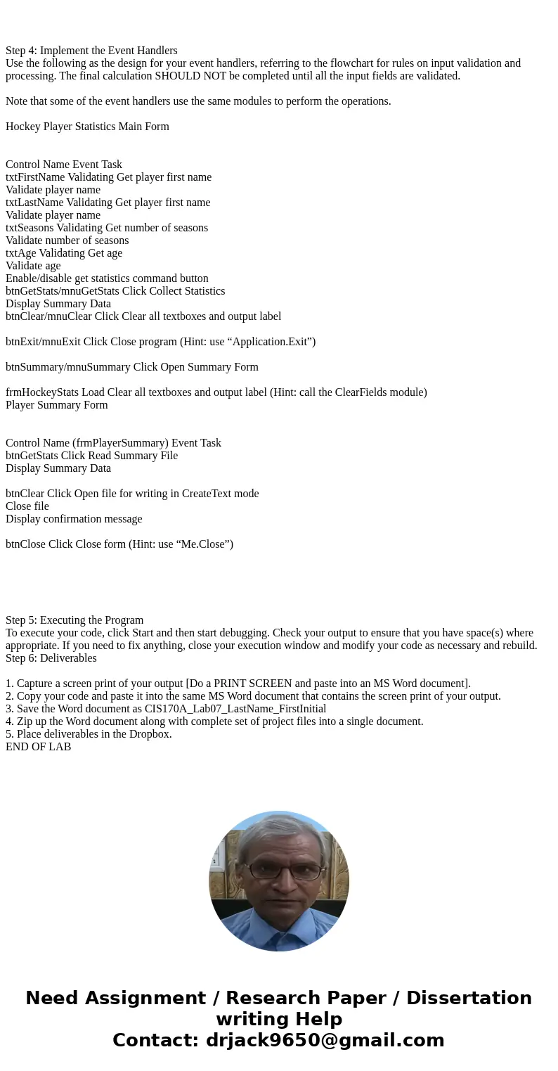 Visual Basic- In this project, you will create a program that will calculate and display the career statistics for a hockey player. The program will input the n Visual Basic- In this project, you will create a program that will calculate and display the career statistics for a hockey player. The program will input the n