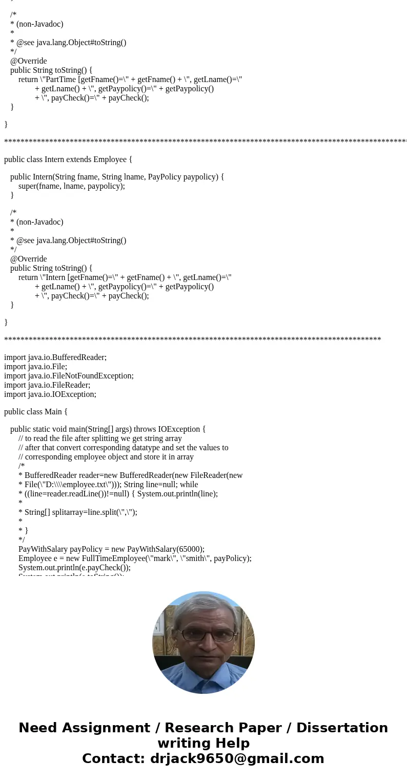 When comes to the pay() method in the employee class, is the best solution to use the instanceof command in an if else statement and instantiate a FullTime, Par
