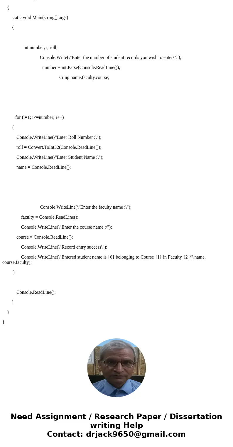 Write a program that implements a small university. The university has these components: Faculty, course and student. Program must be written in C#.Solutionusin Write a program that implements a small university. The university has these components: Faculty, course and student. Program must be written in C#.Solutionusin