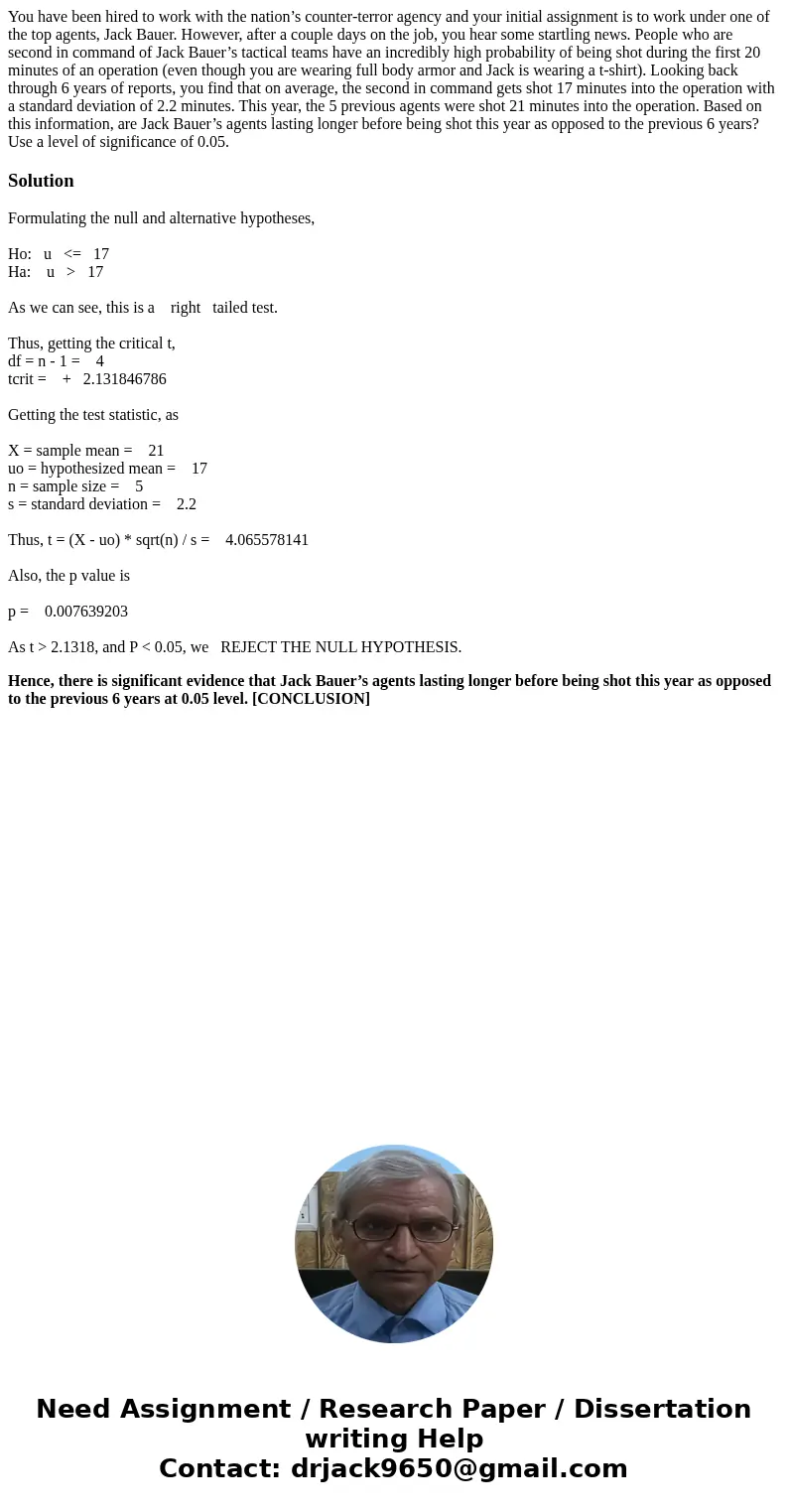 You have been hired to work with the nation’s counter-terror agency and your initial assignment is to work under one of the top agents, Jack Bauer. However, aft You have been hired to work with the nation’s counter-terror agency and your initial assignment is to work under one of the top agents, Jack Bauer. However, aft