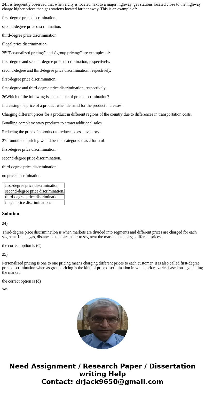 24It is frequently observed that when a city is located next to a major highway, gas stations located close to the highway charge higher prices than gas station 24It is frequently observed that when a city is located next to a major highway, gas stations located close to the highway charge higher prices than gas station