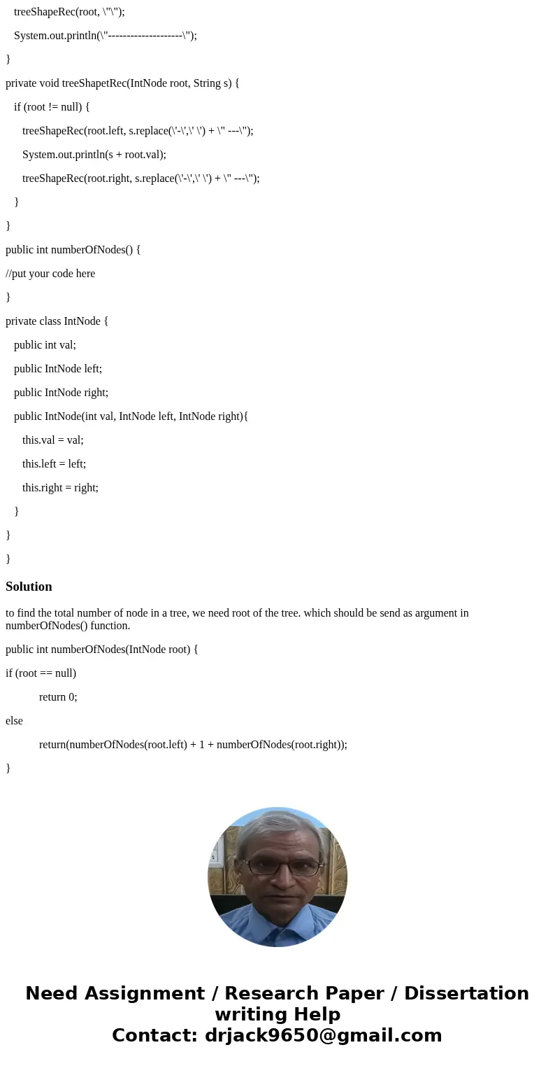 add to the implementation of a binary tree program IntTreeA5.java (source listed at the end of this assignment) a method that returns the total number of nodes  add to the implementation of a binary tree program IntTreeA5.java (source listed at the end of this assignment) a method that returns the total number of nodes
