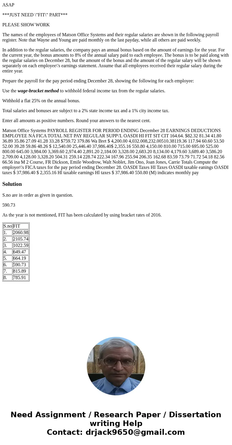 ASAP ***JUST NEED \ ASAP ***JUST NEED \