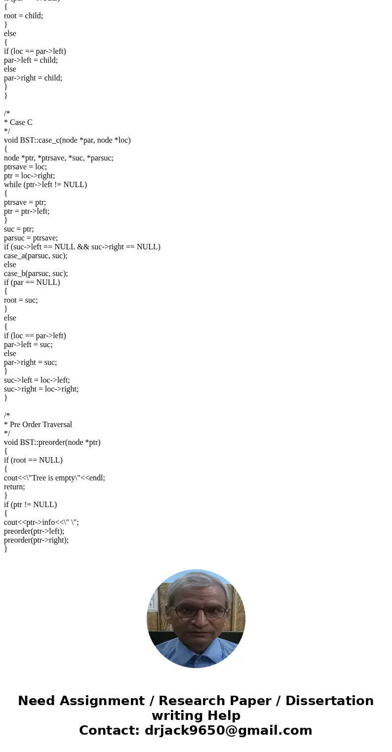 C++, Implement the class BinarySearchTree, as given in listing 16-4 (below) Please include main function. //************************************* Here is listin C++, Implement the class BinarySearchTree, as given in listing 16-4 (below) Please include main function. //************************************* Here is listin
