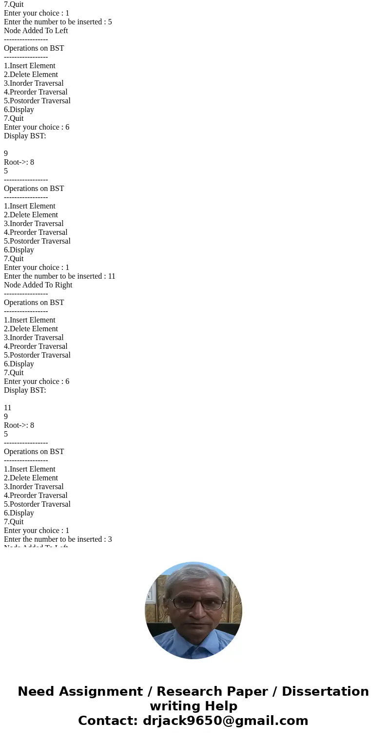C++, Implement the class BinarySearchTree, as given in listing 16-4 (below) Please include main function. //************************************* Here is listin C++, Implement the class BinarySearchTree, as given in listing 16-4 (below) Please include main function. //************************************* Here is listin