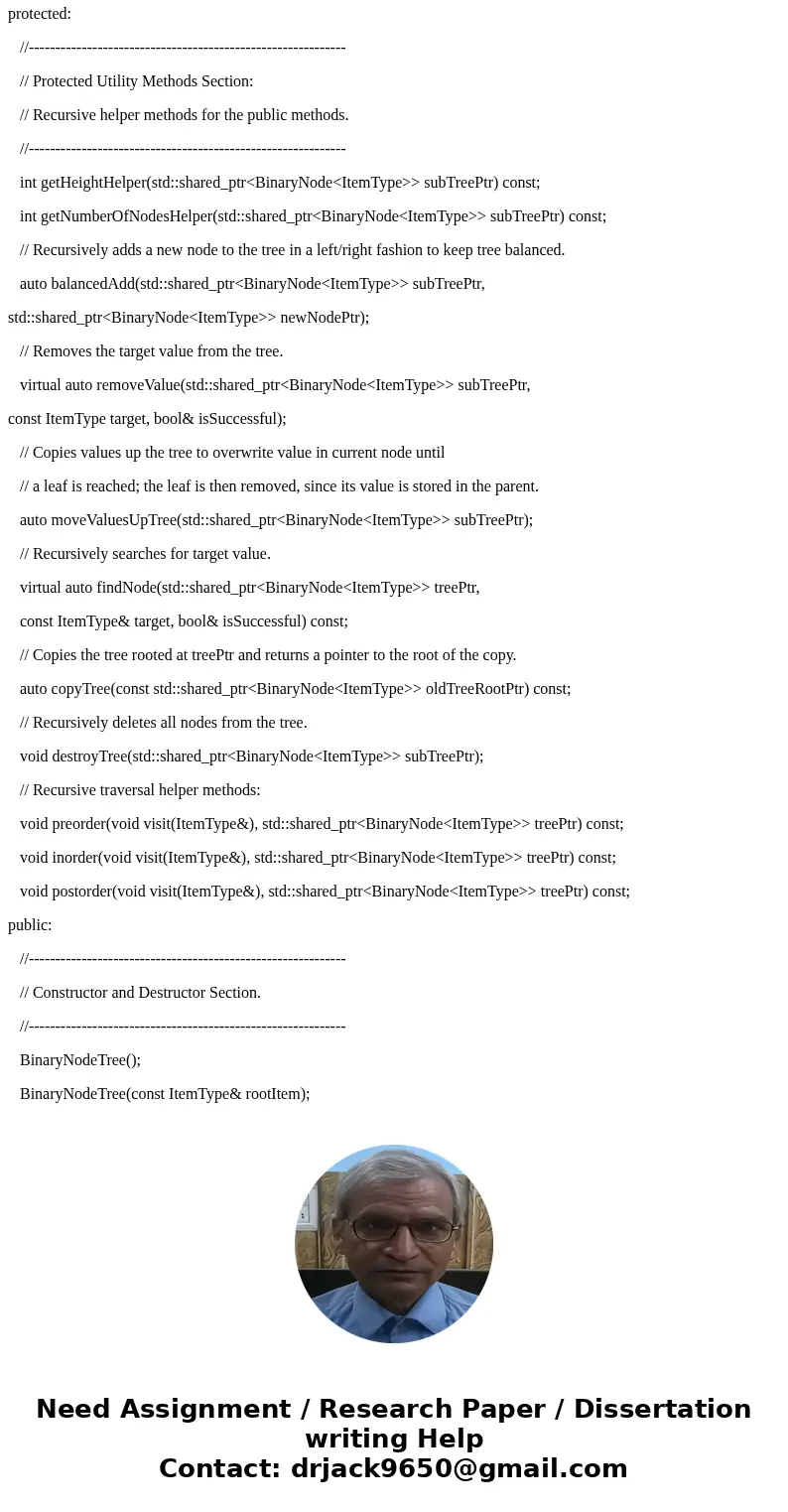 C++, Implement the class BinarySearchTree, as given in listing 16-4 (below) Please include main function. //************************************* Here is listin C++, Implement the class BinarySearchTree, as given in listing 16-4 (below) Please include main function. //************************************* Here is listin