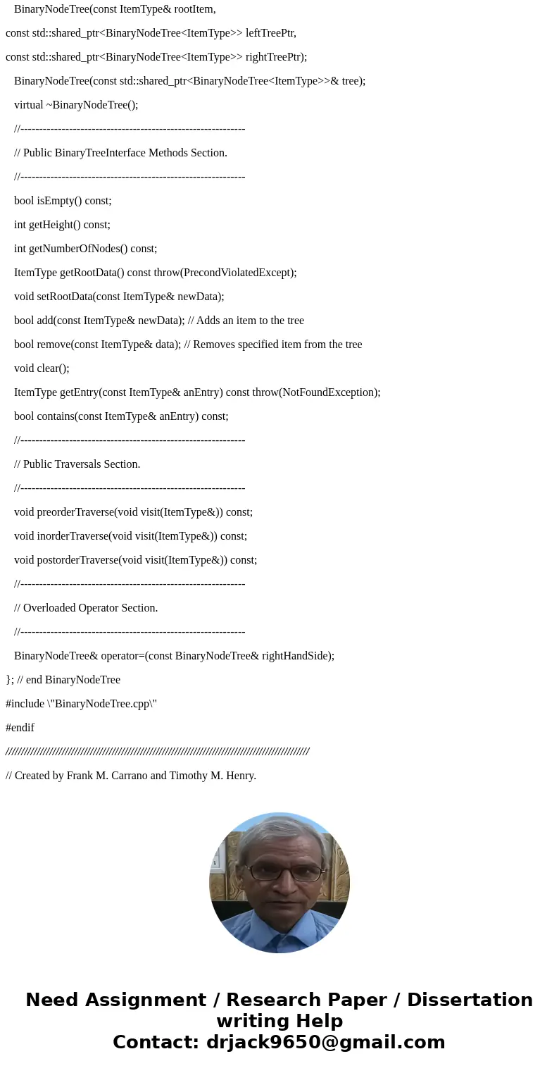 C++, Implement the class BinarySearchTree, as given in listing 16-4 (below) Please include main function. //************************************* Here is listin C++, Implement the class BinarySearchTree, as given in listing 16-4 (below) Please include main function. //************************************* Here is listin