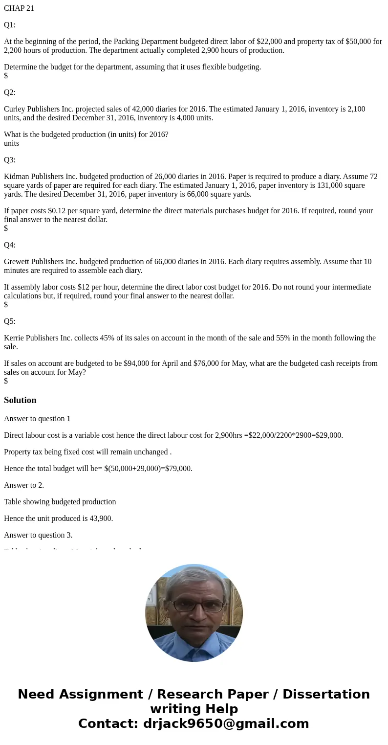 CHAP 21 Q1: At the beginning of the period, the Packing Department budgeted direct labor of $22,000 and property tax of $50,000 for 2,200 hours of production. T CHAP 21 Q1: At the beginning of the period, the Packing Department budgeted direct labor of $22,000 and property tax of $50,000 for 2,200 hours of production. T