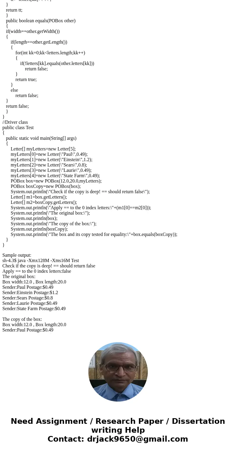 - Create a Java project. The name of the project must be lab10. - Add three Java classes to your project, Test for the main class, furthermore Letter and POBox.