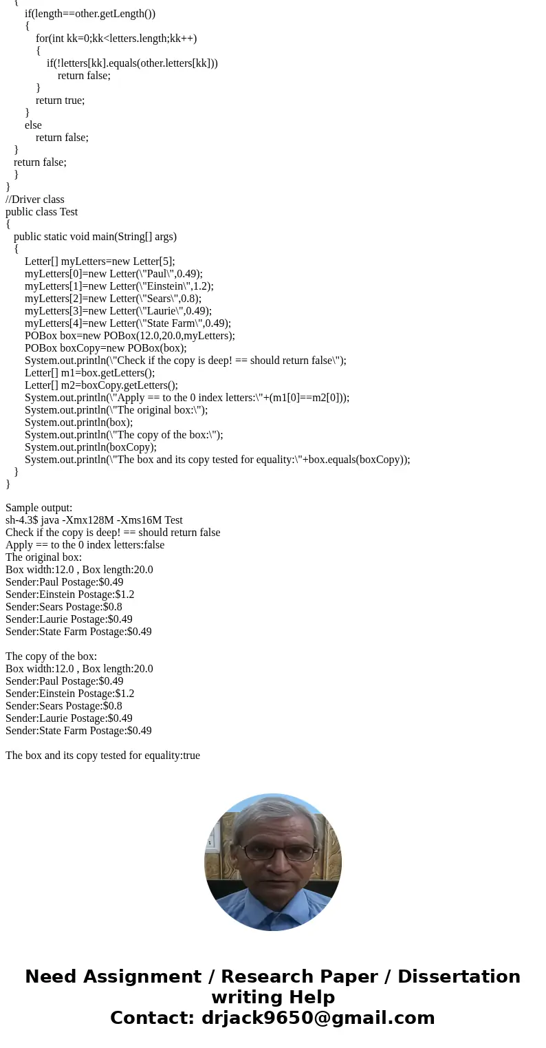 - Create a Java project. The name of the project must be lab10. - Add three Java classes to your project, Test for the main class, furthermore Letter and POBox.