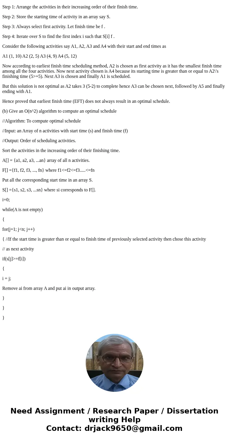 hey can you provide me answer to this question.Please Answer it step by step Consider a weighted form of the activity selection problem of CLRS3 section 16.1 in