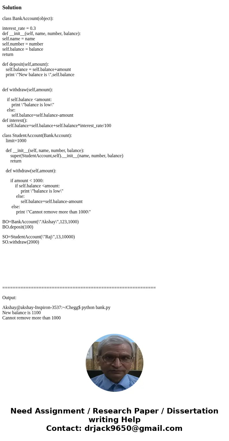 Hi, Please see question below. It is an OOB question in the Python language. I would be grateful for any help with this question. This question tests your under