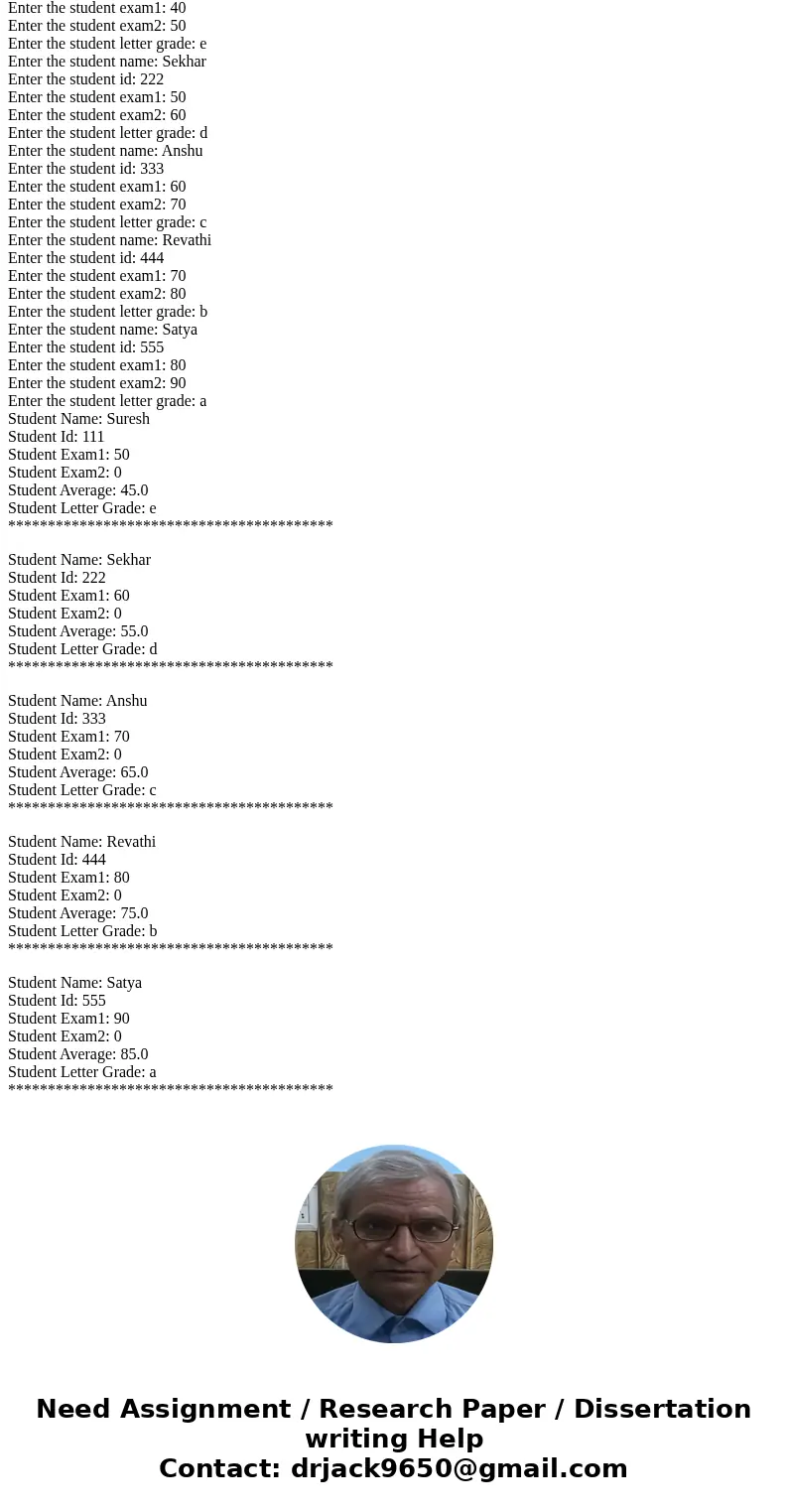 How do you add objects from keyboard inputs into an array with a loop in java? I am trying to store 5 student\'s data (name, id, test1 and test2, average, and l How do you add objects from keyboard inputs into an array with a loop in java? I am trying to store 5 student\'s data (name, id, test1 and test2, average, and l