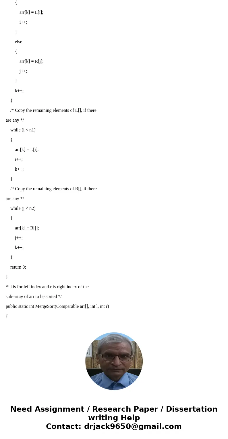 implement all of them with JAVA ECLIPSE public class A3Sorter // no public or private member attributes needed. // you may declare your own private helper metho implement all of them with JAVA ECLIPSE public class A3Sorter // no public or private member attributes needed. // you may declare your own private helper metho