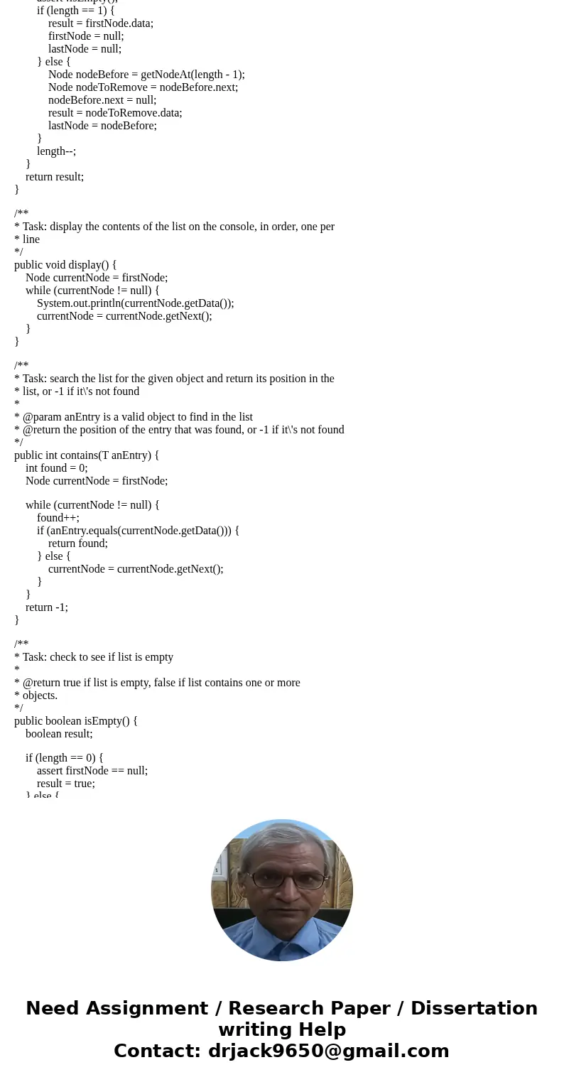 Implement the interface you wrote for Lab B (EntryWayListInterface). As a reminder, EntryWayListInterface allows the user to access to list elements only throug
