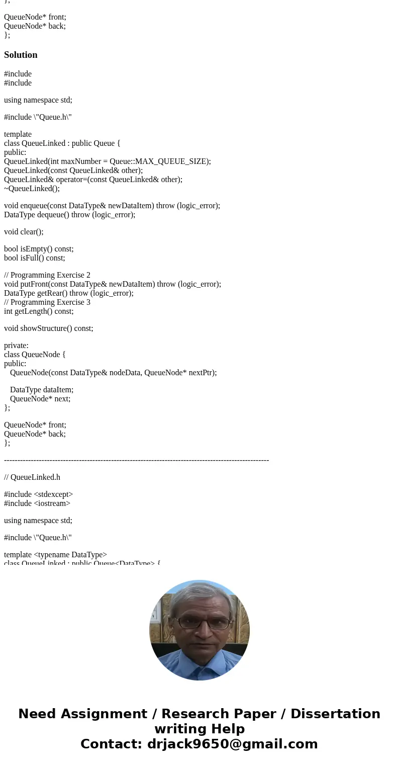 implement the Queue ADT using the linked list approach #include \ implement the Queue ADT using the linked list approach #include \