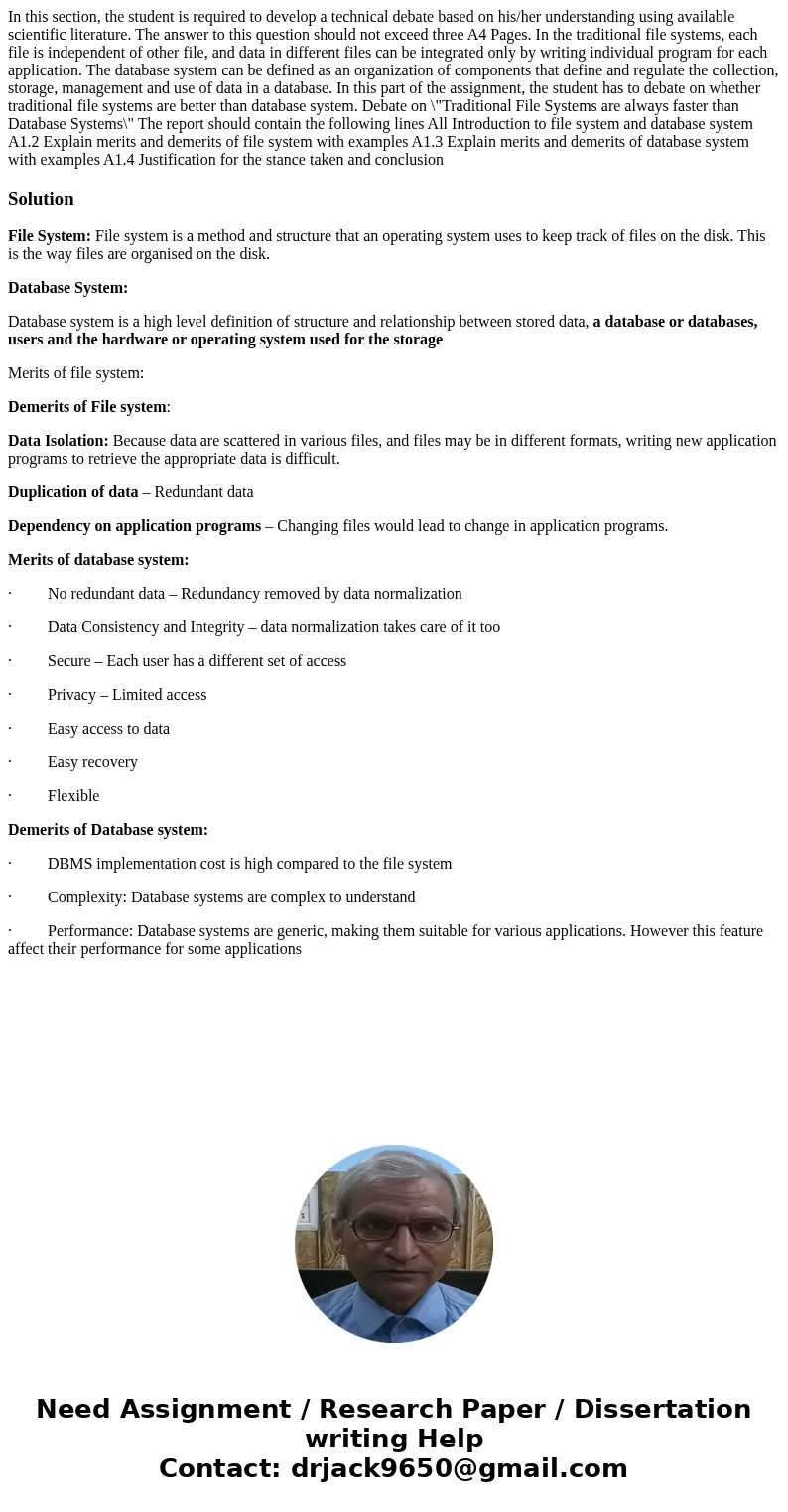 In this section, the student is required to develop a technical debate based on his/her understanding using available scientific literature. The answer to this  In this section, the student is required to develop a technical debate based on his/her understanding using available scientific literature. The answer to this