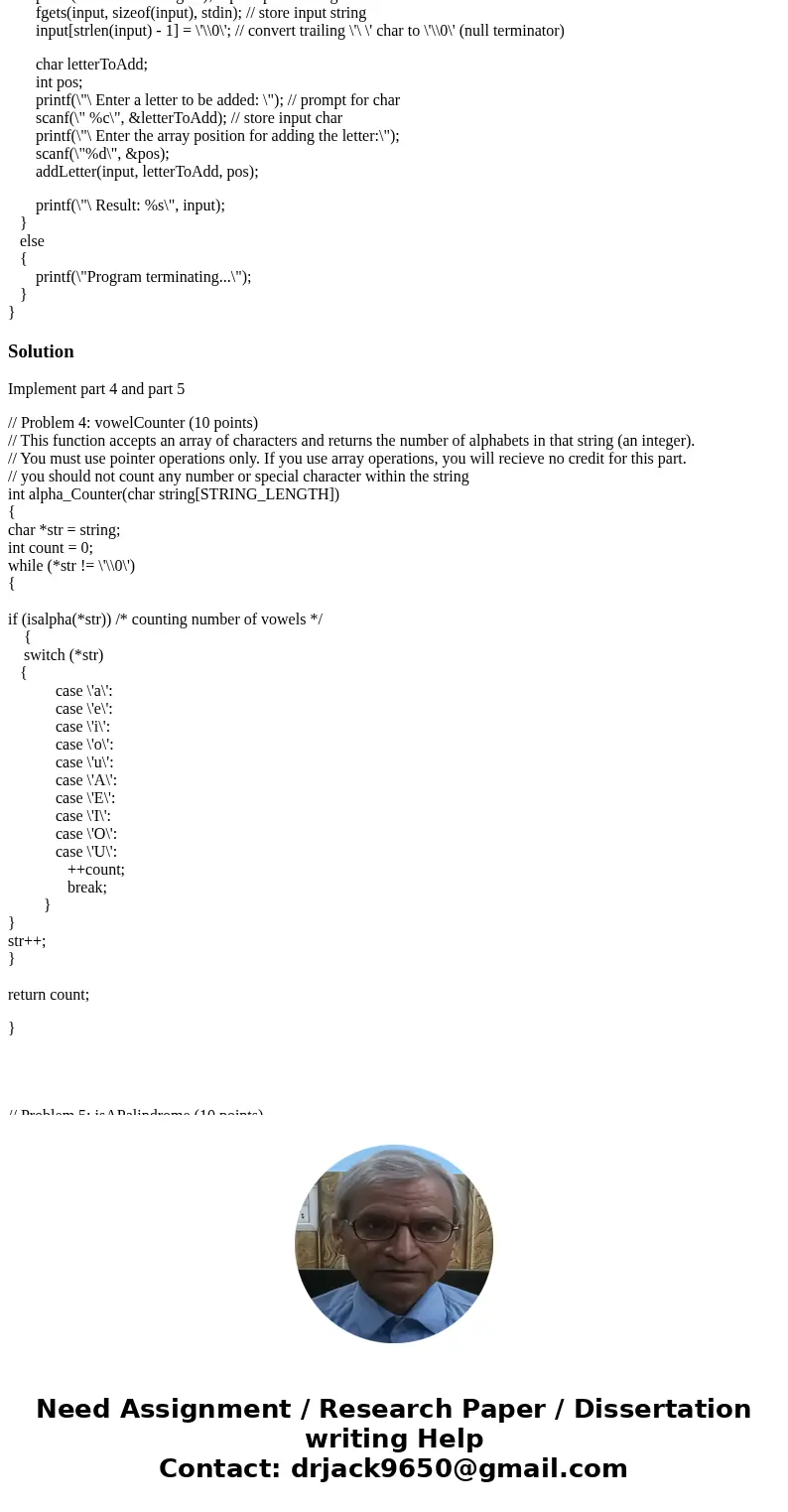 #include <stdio.h> #include <string.h> // Read before you start: // Do not modify any part of this program that you are given. Doing so may cause yo #include <stdio.h> #include <string.h> // Read before you start: // Do not modify any part of this program that you are given. Doing so may cause yo