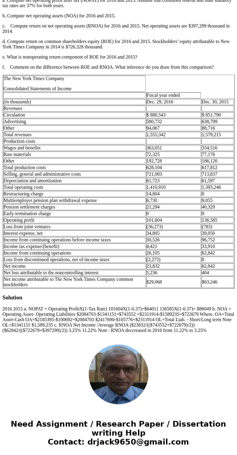 Income statements and balance sheets follow for The New York Times Company. Refer to these financial statements to answer the requirements. The New York Times C