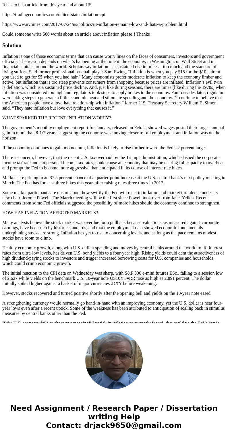It has to be a article from this year and about US https://tradingeconomics.com/united-states/inflation-cpi https://www.nytimes.com/2017/07/24/us/politics/us-in