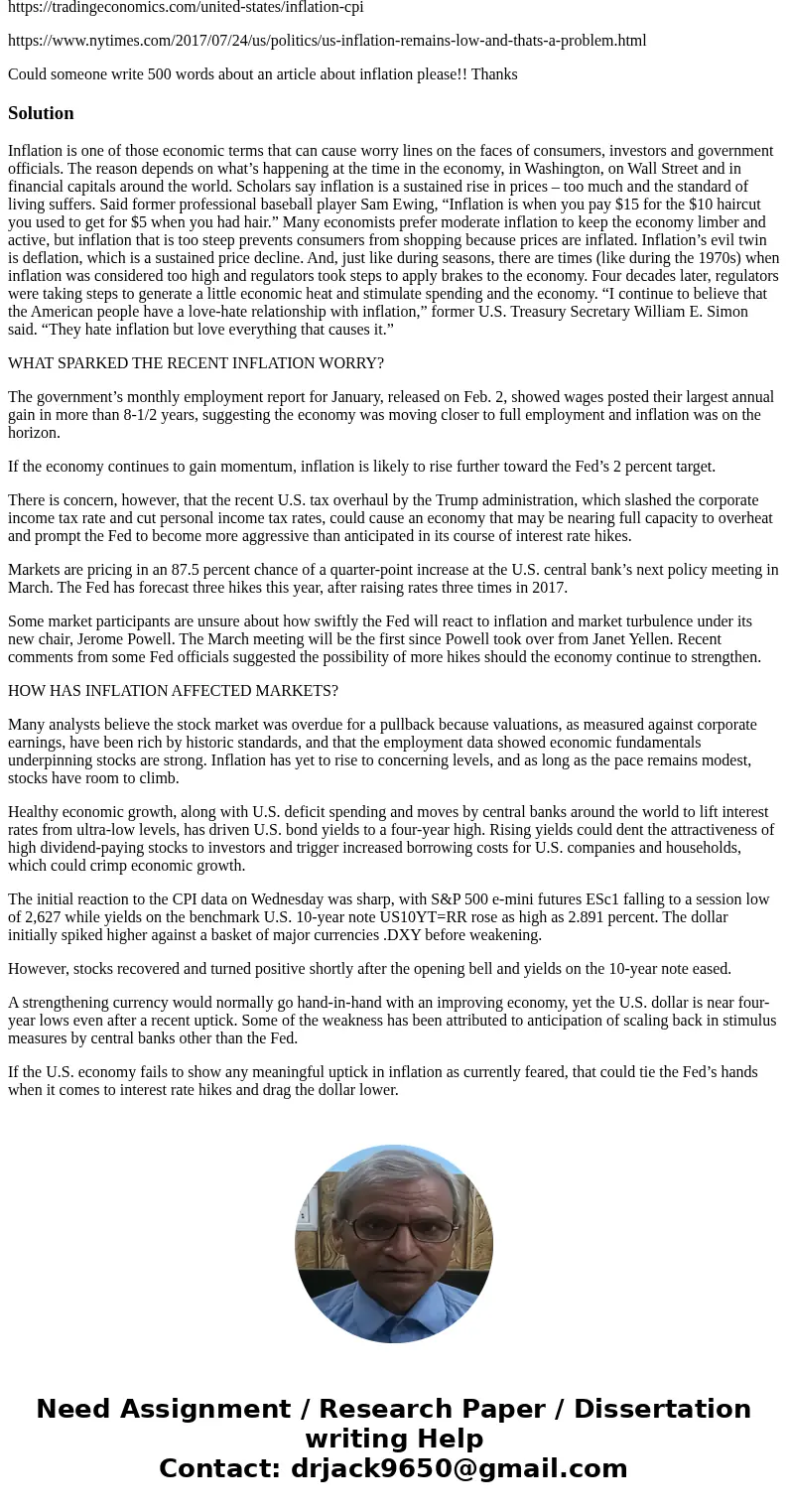 It has to be a article from this year and about US https://tradingeconomics.com/united-states/inflation-cpi https://www.nytimes.com/2017/07/24/us/politics/us-in