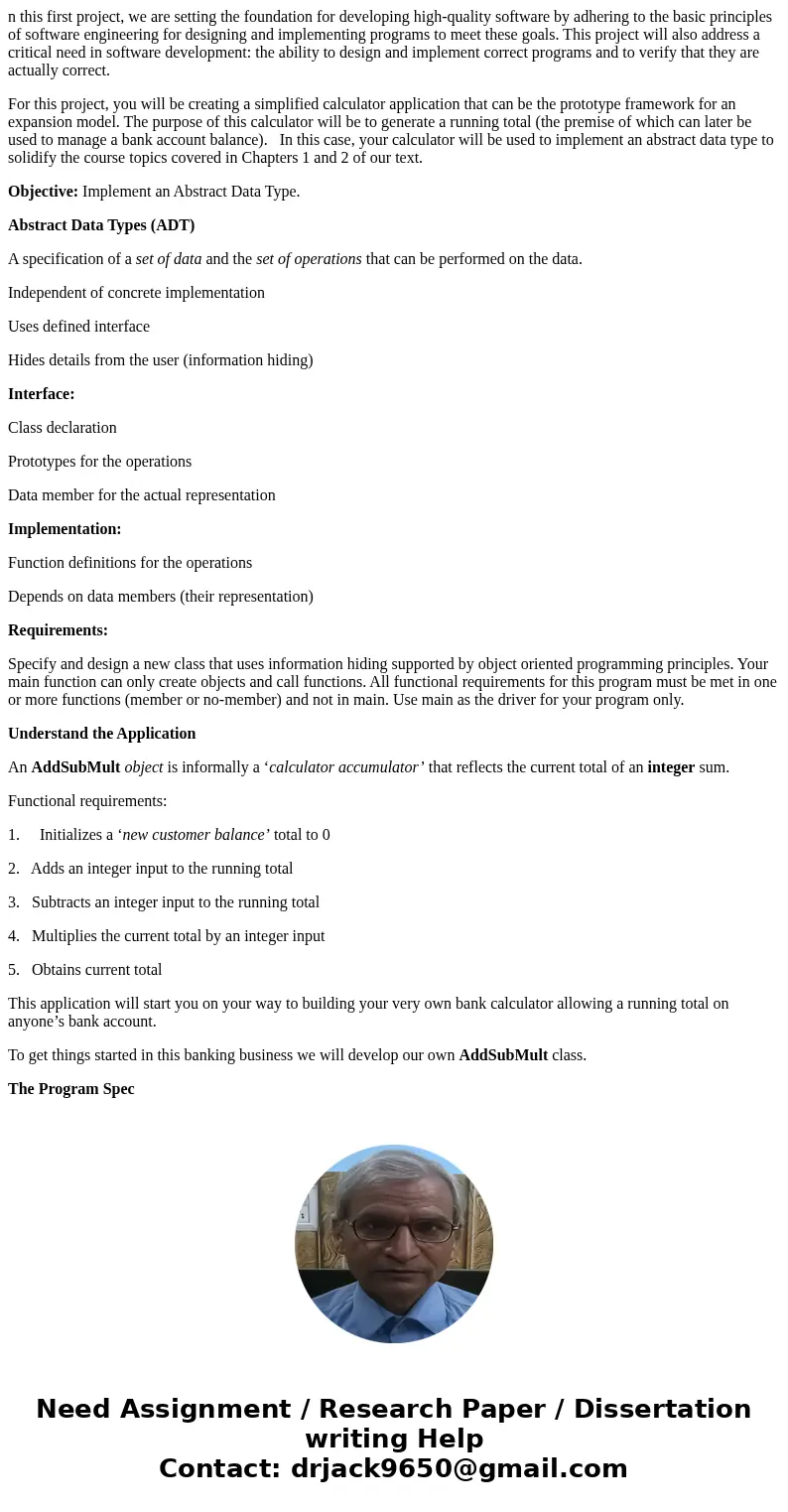 n this first project, we are setting the foundation for developing high-quality software by adhering to the basic principles of software engineering for designi n this first project, we are setting the foundation for developing high-quality software by adhering to the basic principles of software engineering for designi
