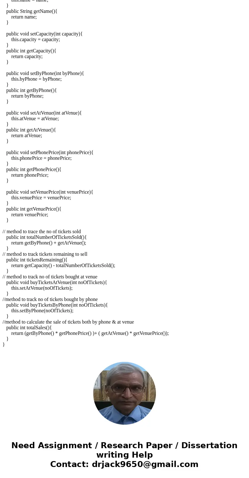  Objective: Write a class that keeps track of concert promotion information First down load the driver and put it in your project o Notice that this has all of 